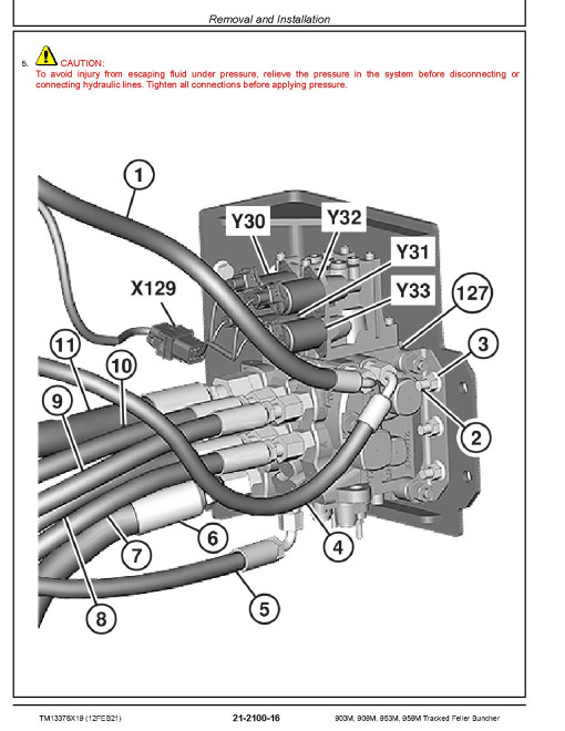 John Deere 903M, 909M, 953M and 959M Tracked Feller Bunchers Repair Manual (TM13376X19) John Deere 903M, 909M, 953M and 959M Tracked Feller Bunchers Repair Manual (TM13376X19)