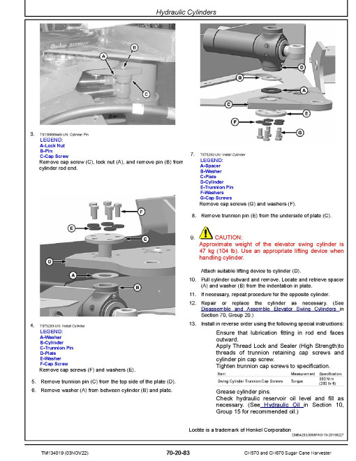 John Deere CH570 and CH670 Sugar Cane Harvesters Repair Manual (TM134019) John Deere CH570 and CH670 Sugar Cane Harvesters Repair Manual (TM134019)