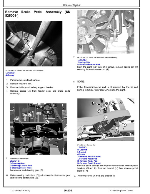 John Deere S240 (SN. from 010001) Lawn Tractors (North America) Technical Manual (TM134619) John Deere S240 (SN. from 010001) Lawn Tractors (North America) Technical Manual (TM134619)