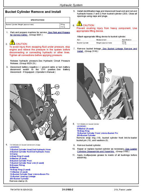 John Deere 210L (SN. from F892600) Tractor Loaders Repair Manual (TM13475X19) John Deere 210L (SN. from F892600) Tractor Loaders Repair Manual (TM13475X19)