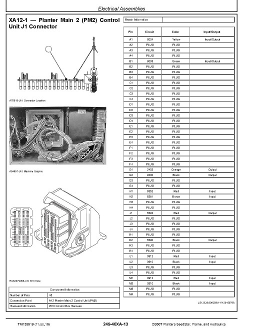 John Deere DB60T Planters SeedStar, Frame, and Hydraulics Diagnostic Manual (TM135619)