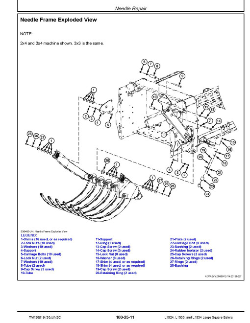 John Deere L1524, L1533 and L1534 Large Square Balers Technical Manual (TM136819) John Deere L1524, L1533 and L1534 Large Square Balers Technical Manual (TM136819)