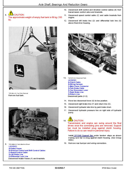 John Deere 570B Motor Graders Repair Manual (TM1400) John Deere 570B Motor Graders Repair Manual (TM1400)