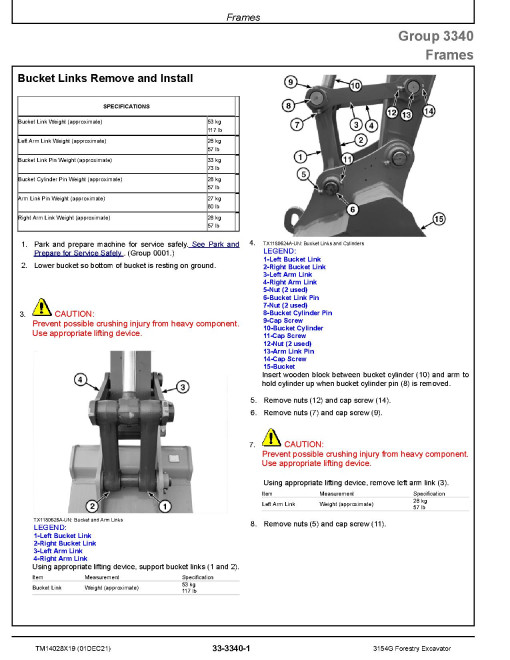 John Deere 3154G (SN: from D310001) Forestry Excavators Repair Manual (TM14028X19) John Deere 3154G (SN: from D310001) Forestry Excavators Repair Manual (TM14028X19)