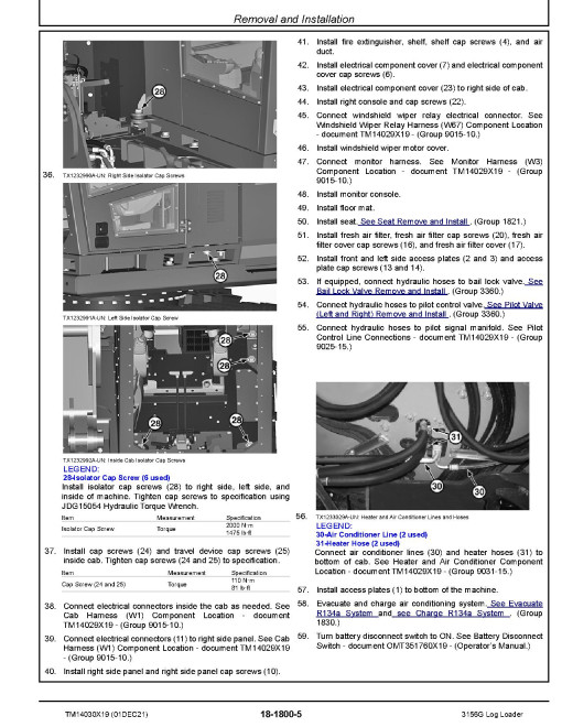 John Deere 3156G (SN. from F316001) Log Loaders Repair Manual (TM14030X19) John Deere 3156G (SN. from F316001) Log Loaders Repair Manual (TM14030X19)