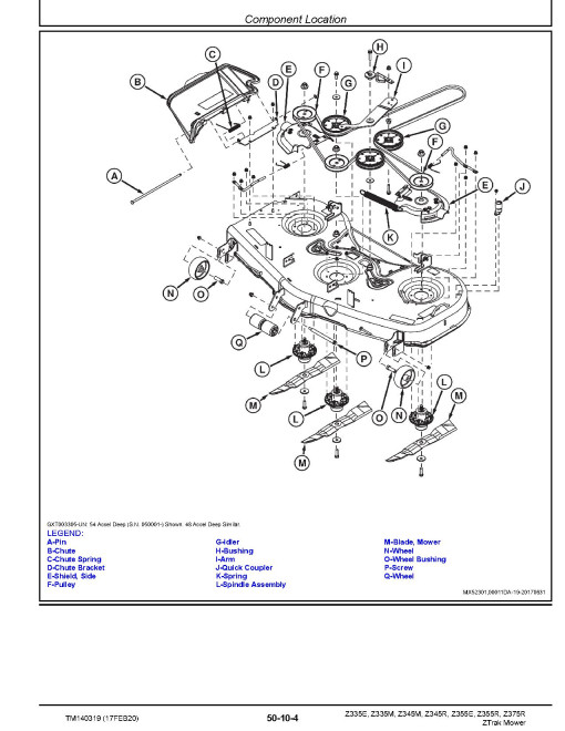 John Deere Z-Trak Z335E, Z335M, Z345M, Z345R, Z355E, Z355R and Z375R Zero-Turn Mowers (SN. from 010001) Technical Manual (TM140319) John Deere Z-Trak Z335E, Z335M, Z345M, Z345R, Z355E, Z355R and Z375R Zero-Turn Mowers (SN. from 010001) Technical Manual (TM140319)