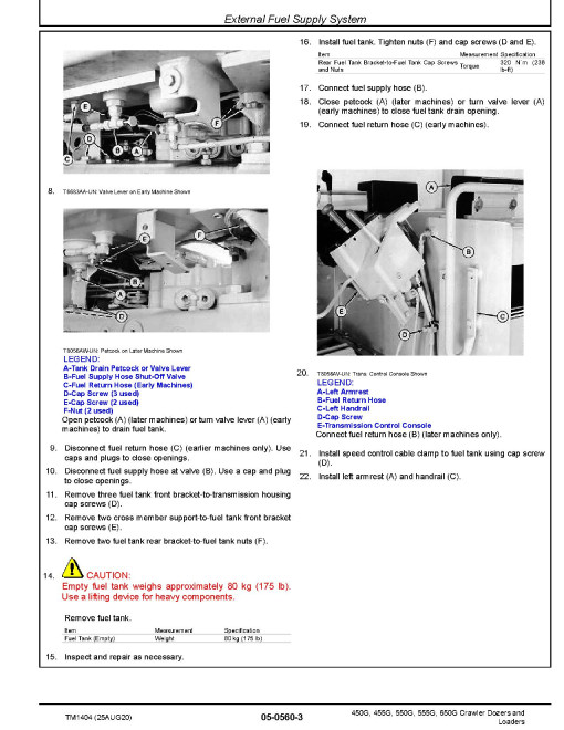 John Deere 450G, 550G, 650G Crawler Dozers, 455G and 555G Crawler Loaders Repair Manual (TM1404) John Deere 450G, 550G, 650G Crawler Dozers, 455G and 555G Crawler Loaders Repair Manual (TM1404)