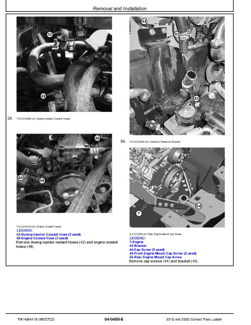 John Deere 331G and 333G Compact Track Loaders (SN. from F300253) Repair Manual (TM14064X19) John Deere 331G and 333G Compact Track Loaders (SN. from F300253) Repair Manual (TM14064X19)