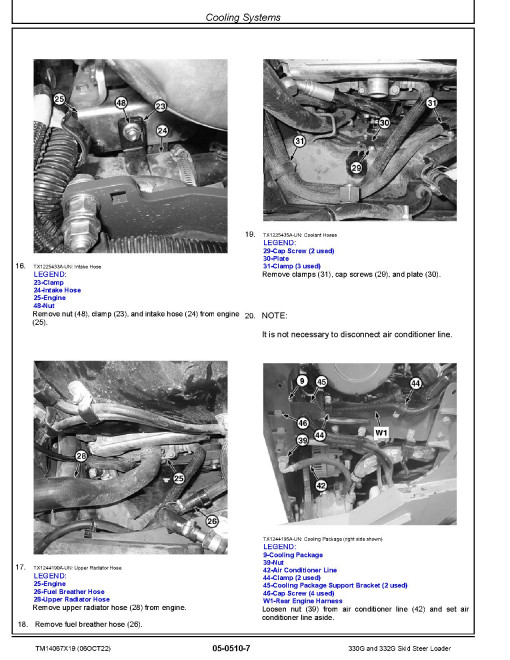 John Deere 330G and 332G Skid Steer Loaders (SN: E314413-387237) Repair Manual (TM14067X19)