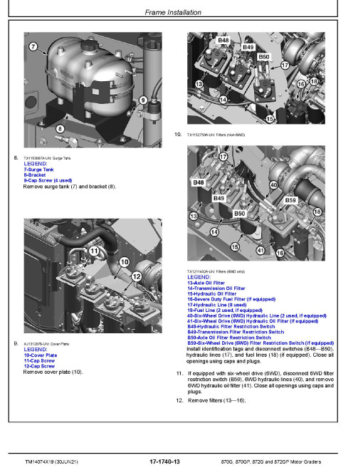 John Deere 870G, 870GP, 872G and 872GP Motor Graders (SN: F678818-680877) Repair Manual (TM14074X19) John Deere 870G, 870GP, 872G and 872GP Motor Graders (SN: F678818-680877) Repair Manual (TM14074X19)