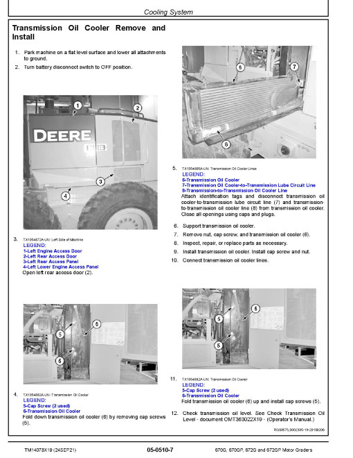 John Deere 670G, 670GP, 672G and 672GP Motor Graders (SN. C678818-680877, D678818-680877) Repair Manual (TM14078X19) John Deere 670G, 670GP, 672G and 672GP Motor Graders (SN. C678818-680877, D678818-680877) Repair Manual (TM14078X19)