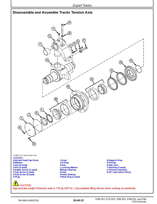 John Deere S760, S770, S780, S785 and S790 MY2018-2019 STS Combines Repair Manual (TM140819)
