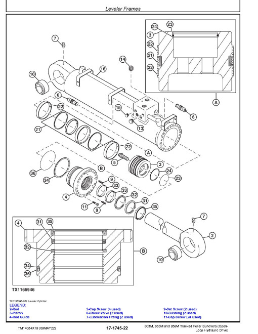 John Deere 803M, 853M and 859M Tracked Feller Bunchers (Open Loop Hydraulic Drive) Repair Manual (TM14084X19)
