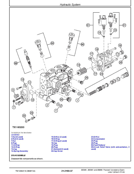 John Deere 803MH, 853MH and 859MH Harvesters (Open-Loop Hydraulic Drive) Repair Manual (TM14092X19)