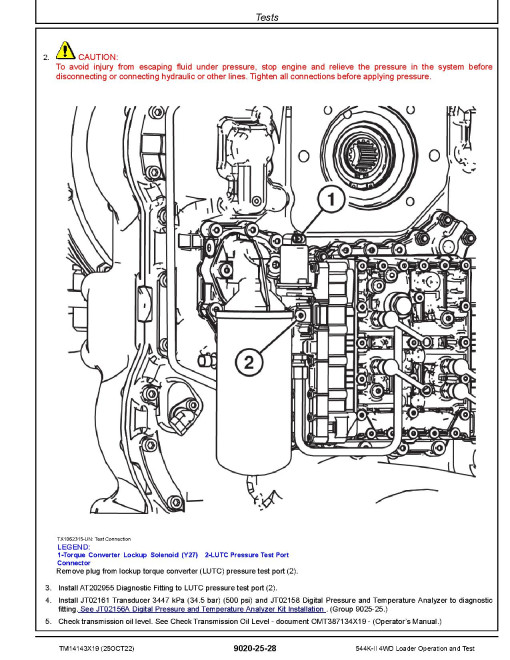 John Deere 544K-II (SN. from D677549) 4WD Loaders Operation and Test Manual (TM14143X19) John Deere 544K-II (SN. from D677549) 4WD Loaders Operation and Test Manual (TM14143X19)