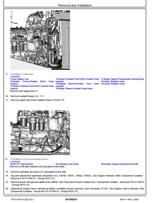 John Deere 624K-II (SN. from F677549) 4WD Loaders Repair Manual (TM14148X19) John Deere 624K-II (SN. from F677549) 4WD Loaders Repair Manual (TM14148X19)