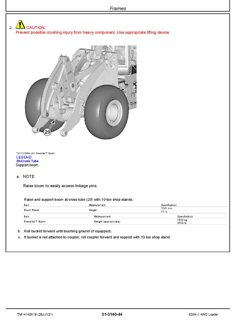 John Deere 624K-II (SN. from F677549) 4WD Loaders Repair Manual (TM14148X19) John Deere 624K-II (SN. from F677549) 4WD Loaders Repair Manual (TM14148X19)