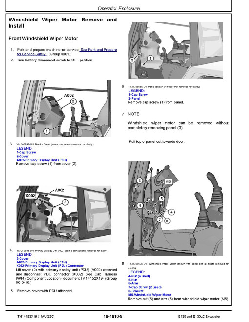 John Deere E130 and E140LC Crawler Excavators (SN. from D300003) Repair Manual (TM14153X19) John Deere E130 and E140LC Crawler Excavators (SN. from D300003) Repair Manual (TM14153X19)