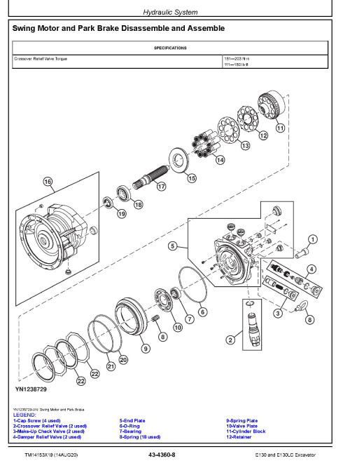 John Deere E130 and E140LC Crawler Excavators (SN. from D300003) Repair Manual (TM14153X19) John Deere E130 and E140LC Crawler Excavators (SN. from D300003) Repair Manual (TM14153X19)