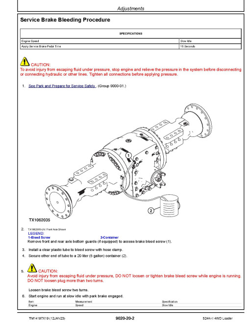 John Deere 524K-II (SN: D001001) 4WD Loaders Operation and Test Manual (TM14197X19) John Deere 524K-II (SN: D001001) 4WD Loaders Operation and Test Manual (TM14197X19)