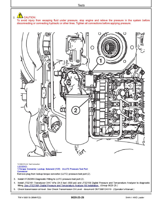 John Deere 544K-II (SN. from D001001) 4WD Loaders Operation and Test Manual (TM14198X19) John Deere 544K-II (SN. from D001001) 4WD Loaders Operation and Test Manual (TM14198X19)