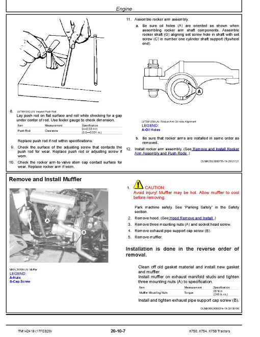 John Deere X750, X754 and X758 Lawn Tractors (SN. from 040001) Technical Manual (TM142419) John Deere X750, X754 and X758 Lawn Tractors (SN. from 040001) Technical Manual (TM142419)