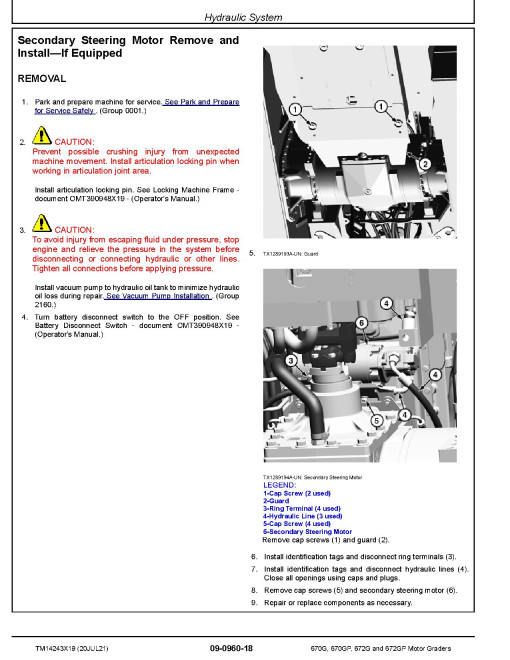 John Deere 670G, 670GP, 672G and 672GP Motor Graders (SN. from F680878, L700954) Repair Manual (TM14243X19) John Deere 670G, 670GP, 672G and 672GP Motor Graders (SN. from F680878, L700954) Repair Manual (TM14243X19)
