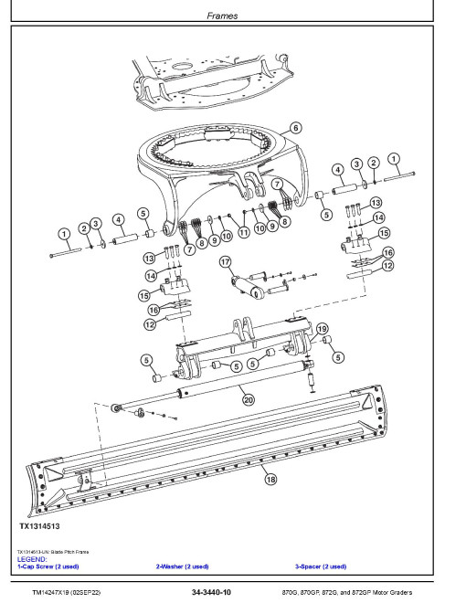 John Deere 870G, 870GP, 872G and 872GP Motor Graders (SN. from F680878, L700954) Repair Manual (TM14247X19) John Deere 870G, 870GP, 872G and 872GP Motor Graders (SN. from F680878, L700954) Repair Manual (TM14247X19)