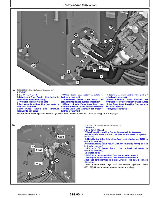 John Deere 903M, 953M and 959M Tracked Feller Bunchers Repair Manual (TM14264X19)
