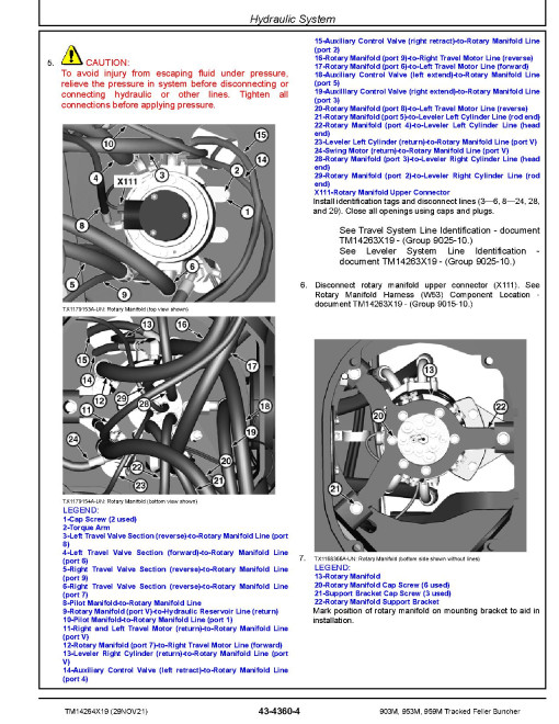 John Deere 903M, 953M and 959M Tracked Feller Bunchers Repair Manual (TM14264X19)
