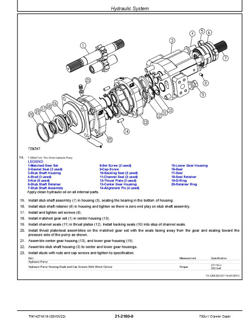 John Deere 700J-II (SN. from D000001) Crawler Dozers Repair Manual (TM14274X19) John Deere 700J-II (SN. from D000001) Crawler Dozers Repair Manual (TM14274X19)