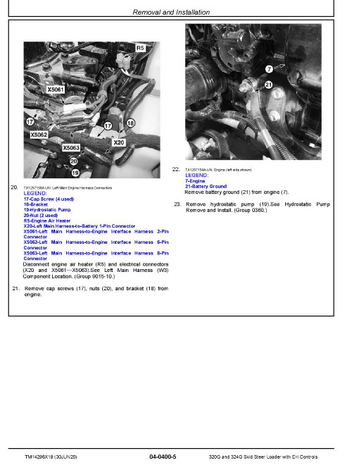 John Deere 320G and 324G Skid Steer Loaders with EH Controls (SN. from G328658) Repair Manual (TM14296X19) John Deere 320G and 324G Skid Steer Loaders with EH Controls (SN. from G328658) Repair Manual (TM14296X19)