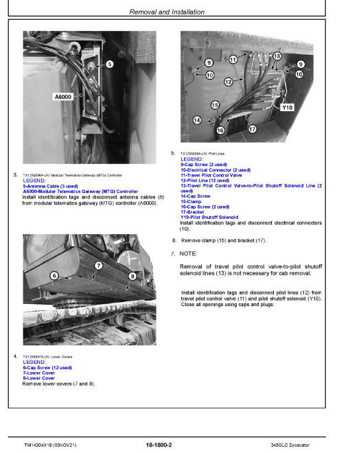 John Deere 345GLC (SN. from F020001) Crawler Excavators Repair Manual (TM14304X19) John Deere 345GLC (SN. from F020001) Crawler Excavators Repair Manual (TM14304X19)