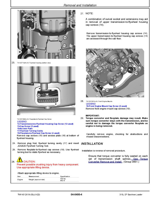 John Deere 310L EP Backhoe Loaders (SN: G329328-390995) Repair Manual (TM14312X19) John Deere 310L EP Backhoe Loaders (SN: G329328-390995) Repair Manual (TM14312X19)