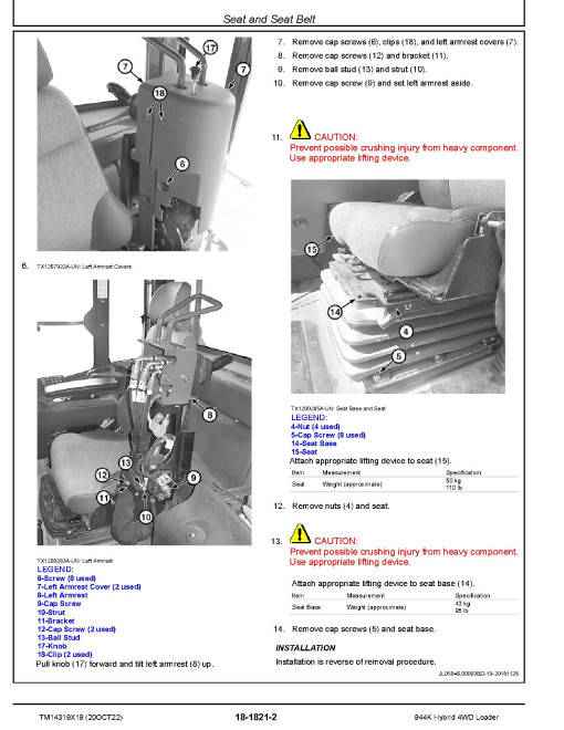 John Deere 944K Hybrid 4WD Loaders (SN: F690605-703599, from L703600) Repair Manual (TM14319X19) John Deere 944K Hybrid 4WD Loaders (SN: F690605-703599, from L703600) Repair Manual (TM14319X19)