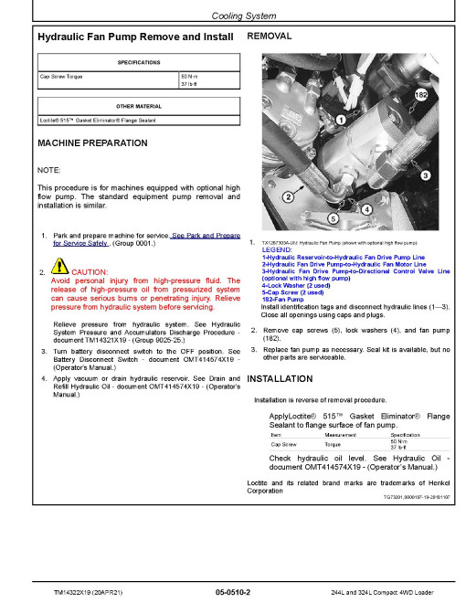John Deere 244L and 324L Compact 4WD Loaders (SN. from B047716) Repair Manual (TM14322X19) John Deere 244L and 324L Compact 4WD Loaders (SN. from B047716) Repair Manual (TM14322X19)
