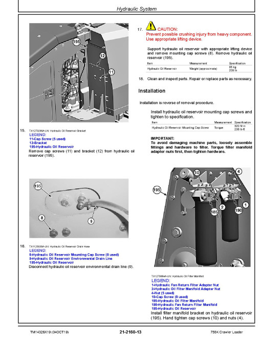 John Deere 755K (SN. from F339207) Crawler Loaders Repair Manual (TM14326X19) John Deere 755K (SN. from F339207) Crawler Loaders Repair Manual (TM14326X19)