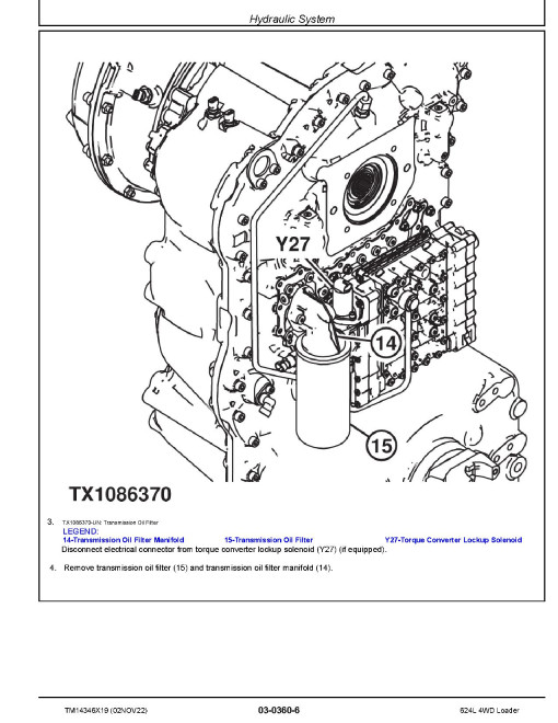 John Deere 624L (SN. from F693054) 4WD Loaders Repair Manual (TM14346X19) John Deere 624L (SN. from F693054) 4WD Loaders Repair Manual (TM14346X19)