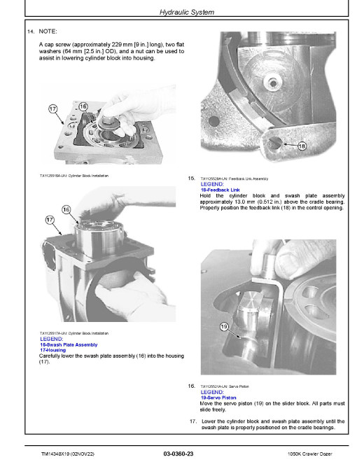 John Deere 1050K (SN. from F318802) Crawler Dozers Repair Manual (TM14348X19) John Deere 1050K (SN. from F318802) Crawler Dozers Repair Manual (TM14348X19)