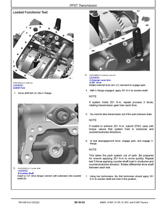 John Deere 5090R, 5100R, 5115R, 5115RH and 5125R FT4/Stage IIIB Tractors Repair Manual (TM143519) John Deere 5090R, 5100R, 5115R, 5115RH and 5125R FT4/Stage IIIB Tractors Repair Manual (TM143519)