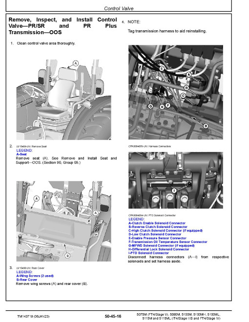 John Deere 5075M (FT4/S5) and 5090M, 5100M, 5100MH, 5100ML, 5115M, 5115ML (iT4/S3B, FT4/S4) from MY2018 Tractors Repair Manual (TM143719) John Deere 5075M (FT4/S5) and 5090M, 5100M, 5100MH, 5100ML, 5115M, 5115ML (iT4/S3B, FT4/S4) from MY2018 Tractors Repair Manual (TM143719)