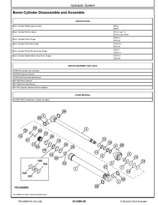 John Deere E130 and E140LC Crawler Excavators (SN. from D000001) Repair Manual (TM14395X019) John Deere E130 and E140LC Crawler Excavators (SN. from D000001) Repair Manual (TM14395X019)