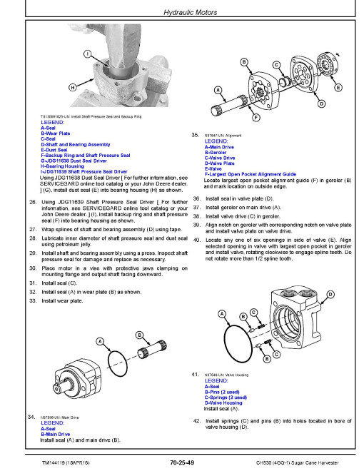 John Deere CH530 and FMWORLD 4GQ-1 Sugar Cane Harvesters Repair Manual (TM144119) John Deere CH530 and FMWORLD 4GQ-1 Sugar Cane Harvesters Repair Manual (TM144119)