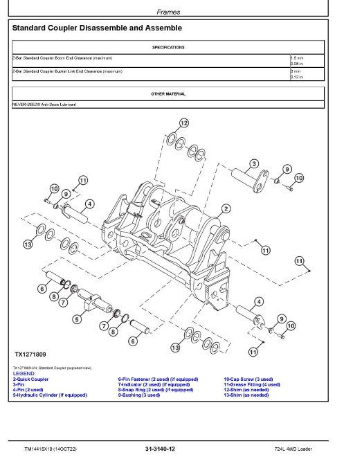 John Deere 724L (SN. from L705208) 4WD Wheel Loaders Repair Manual (TM14415X19) John Deere 724L (SN. from L705208) 4WD Wheel Loaders Repair Manual (TM14415X19)