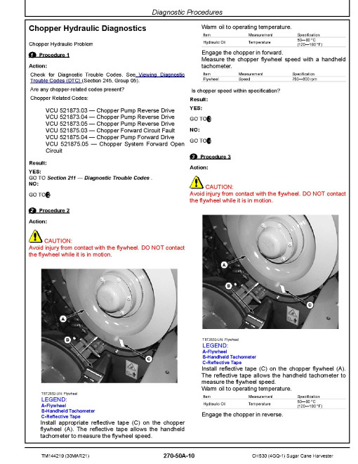 John Deere CH530 and FMWORLD 4GQ-1 Sugar Cane Harvesters Diagnostic Manual (TM144219) John Deere CH530 and FMWORLD 4GQ-1 Sugar Cane Harvesters Diagnostic Manual (TM144219)