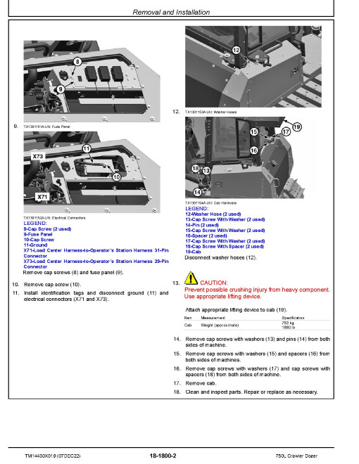 John Deere 750L (SN. from F383562) Crawler Dozers Repair Manual (TM14430X019) John Deere 750L (SN. from F383562) Crawler Dozers Repair Manual (TM14430X019)
