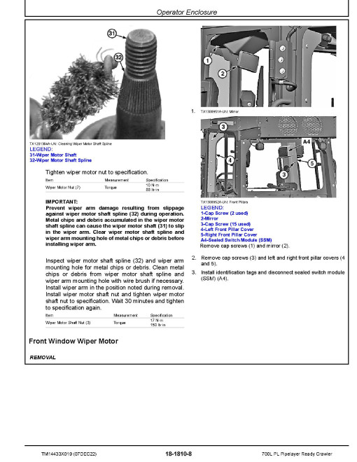 John Deere 700L PL (SN. from F383562) Pipelayer Ready Crawlers Repair Manual (TM14433X019) John Deere 700L PL (SN. from F383562) Pipelayer Ready Crawlers Repair Manual (TM14433X019)