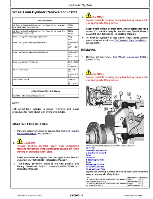 John Deere 770G and 772G Motor Graders (SN. from C000001, D000001) Repair Manual (TM14443X019) John Deere 770G and 772G Motor Graders (SN. from C000001, D000001) Repair Manual (TM14443X019)
