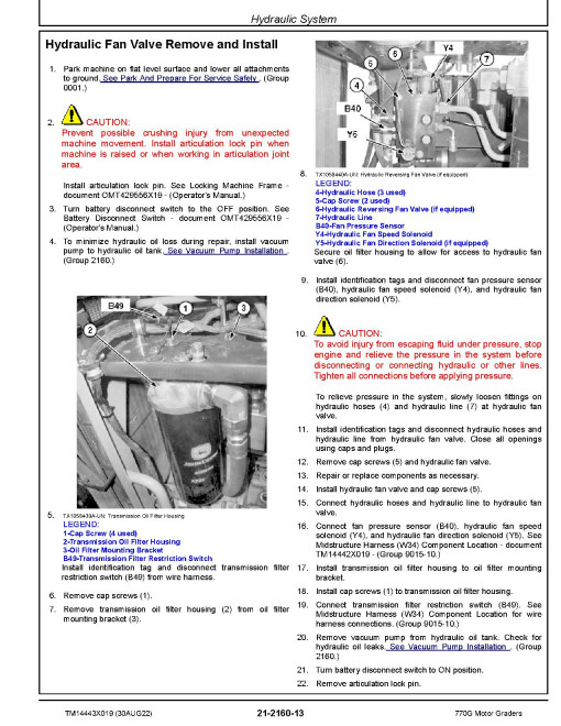 John Deere 770G and 772G Motor Graders (SN. from C000001, D000001) Repair Manual (TM14443X019) John Deere 770G and 772G Motor Graders (SN. from C000001, D000001) Repair Manual (TM14443X019)