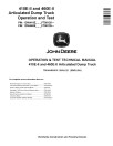 John Deere 410E and 460E Series II Articulated Dump Trucks (SN. from F708125) Operation and Test Manual (TM14449X019)